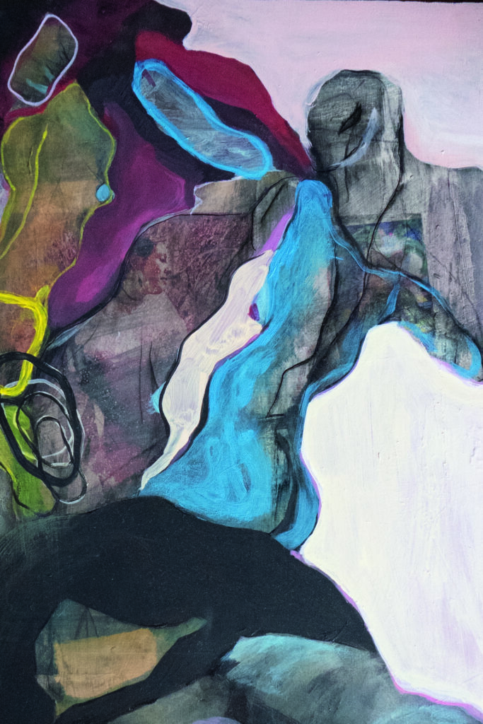 Monologe im Zwischenraum – Grafik und Malerei von Julia Schäfer, mixed media 2025